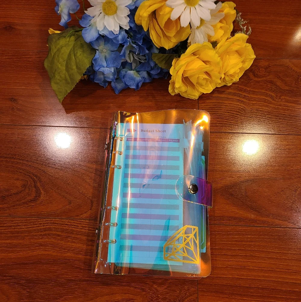 Budget Binder Iridescent with Diamond Design